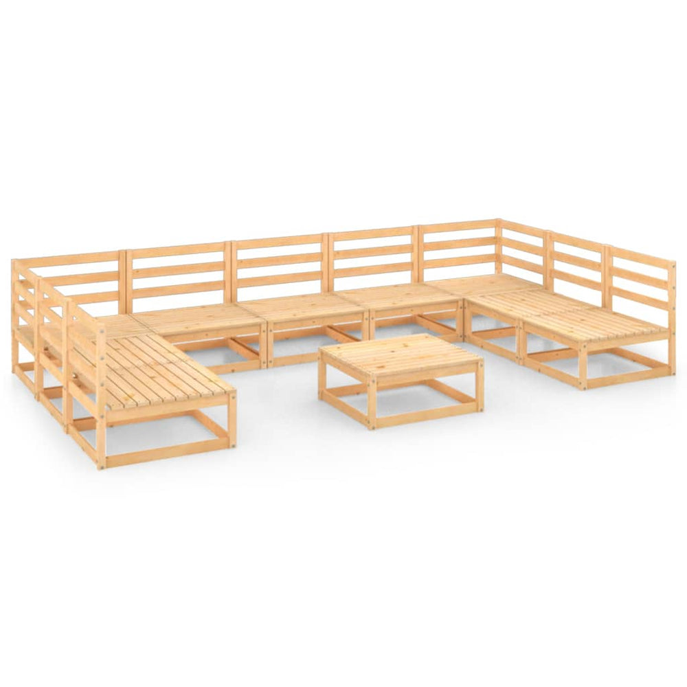 vidaXL 10-Piece Garden Lounge Set Solid Pinewood