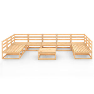 vidaXL 10-Piece Garden Lounge Set Solid Pinewood