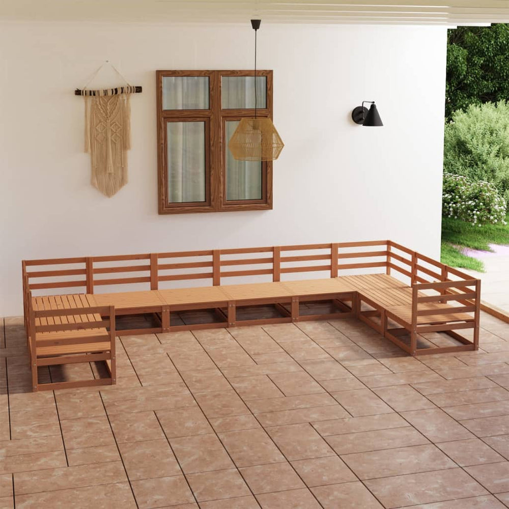 vidaXL 10-Piece Garden Lounge Set Solid Pinewood