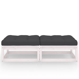 vidaXL Garden Footstools with Cushions 2 pcs. Solid Pine Wood