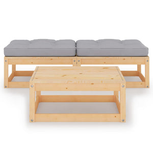 vidaXL 3-Piece Garden Lounge Set with Cushions Solid Pine Wood