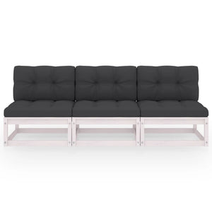 3-Sitzer-Sofa mit Kissen Kiefer Massivholz