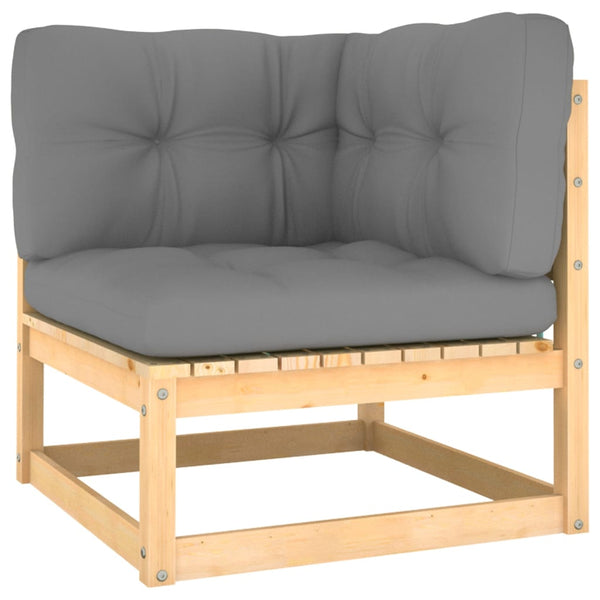 vidaXL 4-Seater Garden Sofa with Cushions Solid Pinewood
