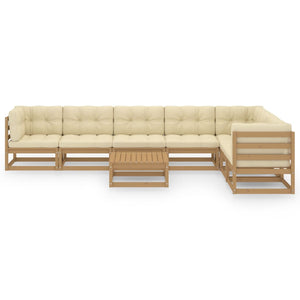 vidaXL 8-Piece Garden Lounge Set with Cushions Honey Brown Solid Pine Wood
