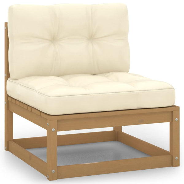 vidaXL 8-Piece Garden Lounge Set with Cushions Honey Brown Solid Pine Wood