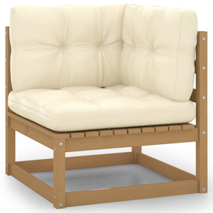 vidaXL 9-piece Garden Lounge Set with Cushions Honey Brown Solid Pine Wood
