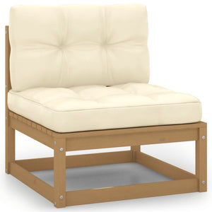 vidaXL 8-Piece Garden Lounge Set with Cushions Honey Brown Solid Pine Wood