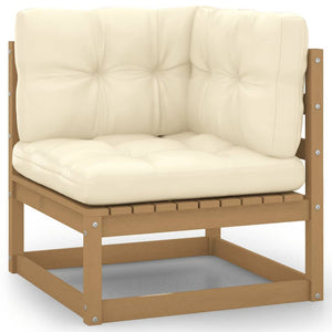 vidaXL 8-Piece Garden Lounge Set with Cushions Honey Brown Solid Pine Wood