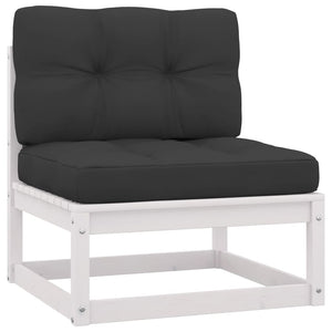 vidaXL 6-Piece Garden Lounge Set with Cushions White Solid Pine Wood