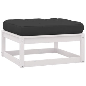 vidaXL 6-Piece Garden Lounge Set with Cushions White Solid Pine Wood