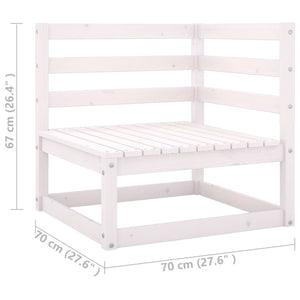 vidaXL 6-Piece Garden Lounge Set with Cushions White Solid Pine Wood