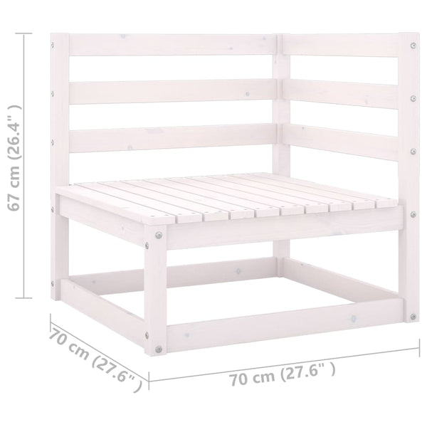 vidaXL 6-Piece Garden Lounge Set with Cushions White Solid Pine Wood