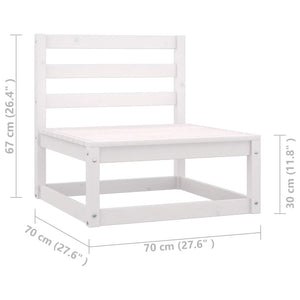 vidaXL 6-Piece Garden Lounge Set with Cushions White Solid Pine Wood