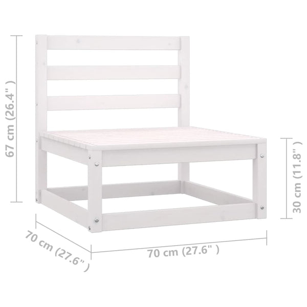 vidaXL 6-Piece Garden Lounge Set with Cushions White Solid Pine Wood