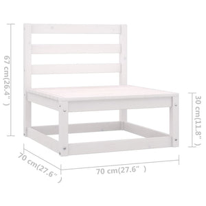 vidaXL 7-Piece Garden Lounge Set with Cushions White Solid Pinewood