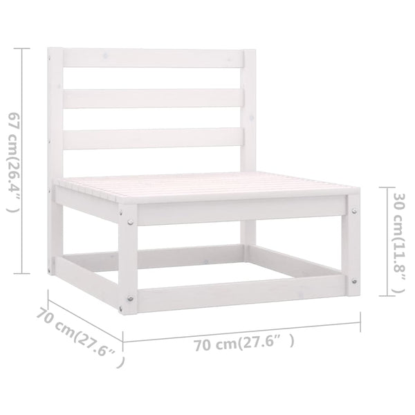 vidaXL 7-Piece Garden Lounge Set with Cushions White Solid Pinewood