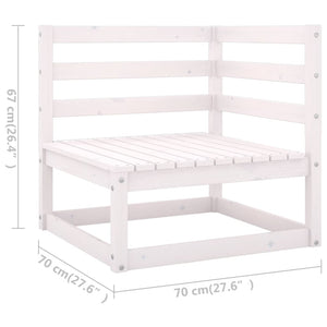 vidaXL 7-Piece Garden Lounge Set with Cushions White Solid Pinewood