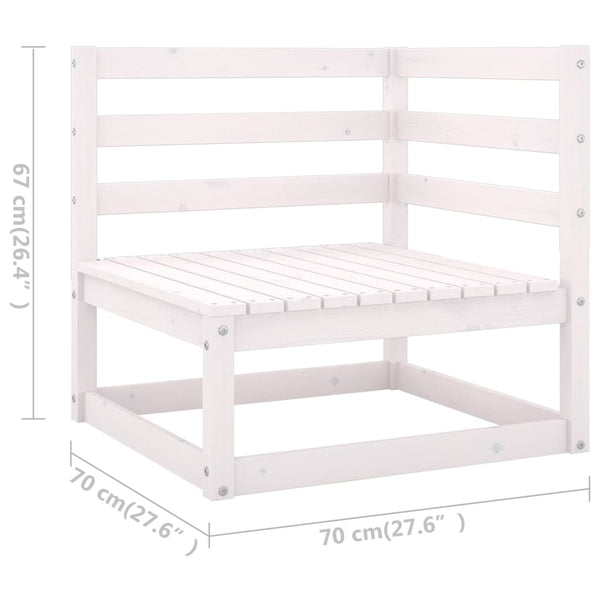 vidaXL 7-Piece Garden Lounge Set with Cushions White Solid Pinewood