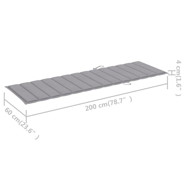 vidaXL Sun Loungers 2 pcs. with Table and Cushions Solid Acacia Wood