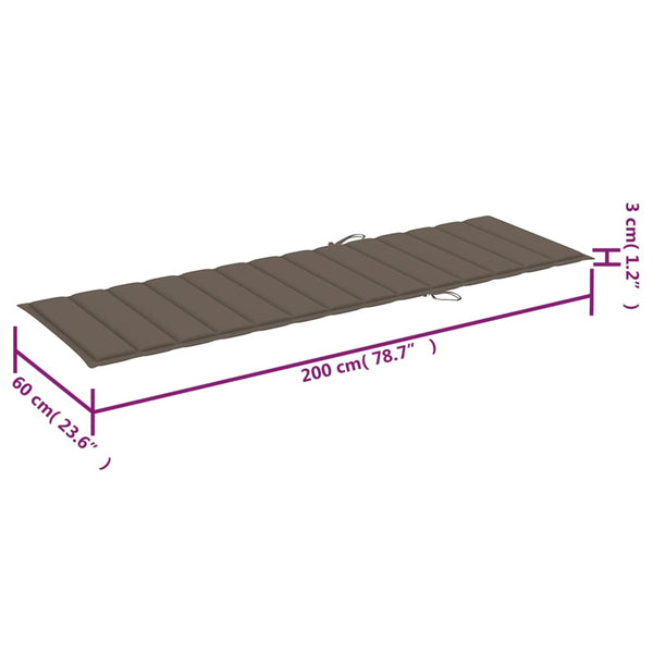 vidaXL Sun Loungers 2 pcs. with Table and Cushions Solid Acacia Wood