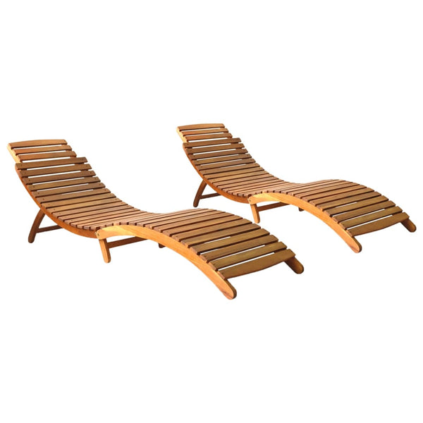 vidaXL Sun Loungers 2 pcs. Solid Acacia Wood