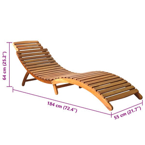 vidaXL Sun Loungers 2 pcs. with Table and Cushions Solid Acacia Wood