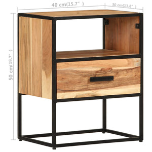 vidaXL Bedside Cabinet 40x30x50 cm Solid Acacia Wood