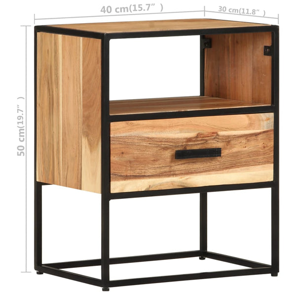 vidaXL Bedside Cabinet 40x30x50 cm Solid Acacia Wood