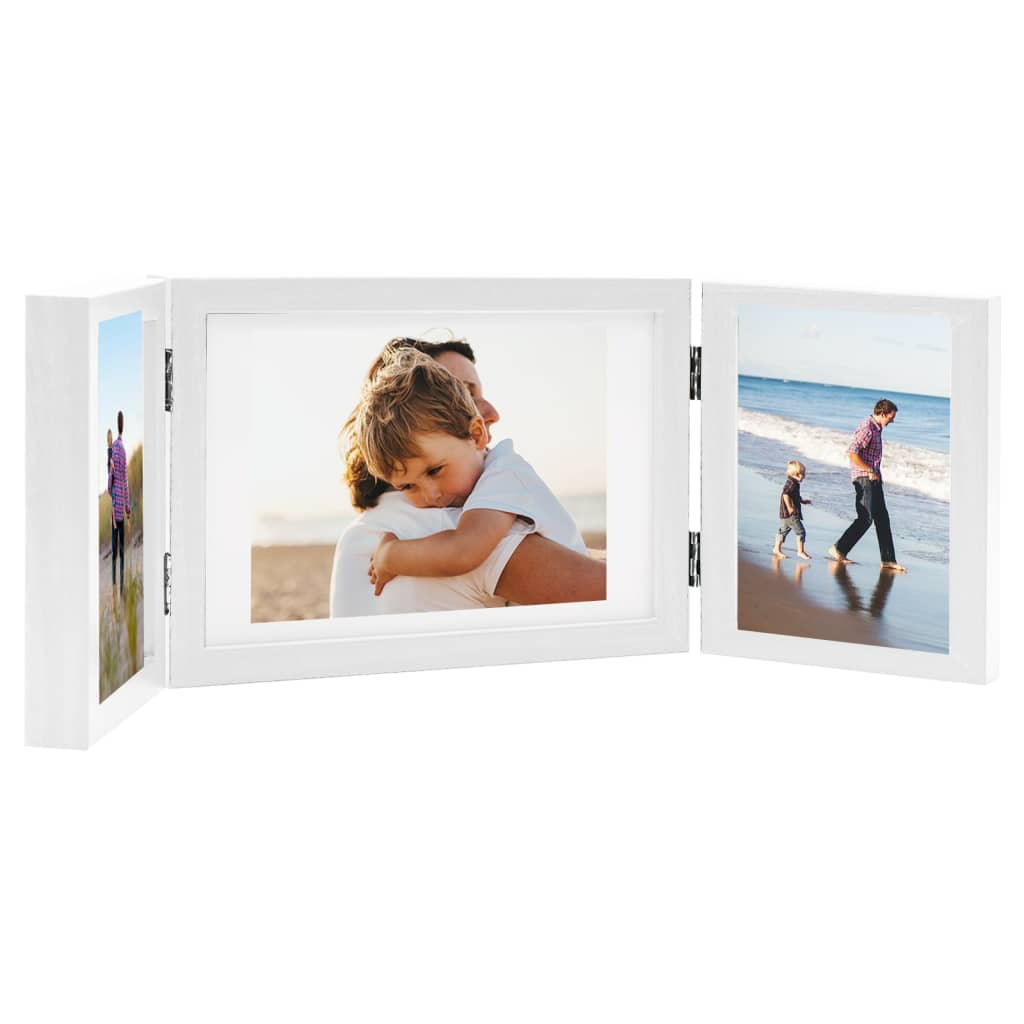 vidaXL Triple Photo Frame Collage White 28x18 cm+2x(13x18 cm)