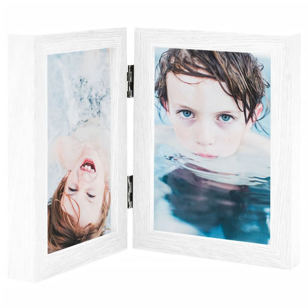 vidaXL Double Photo Frame Collage White 2x(13x18 cm)