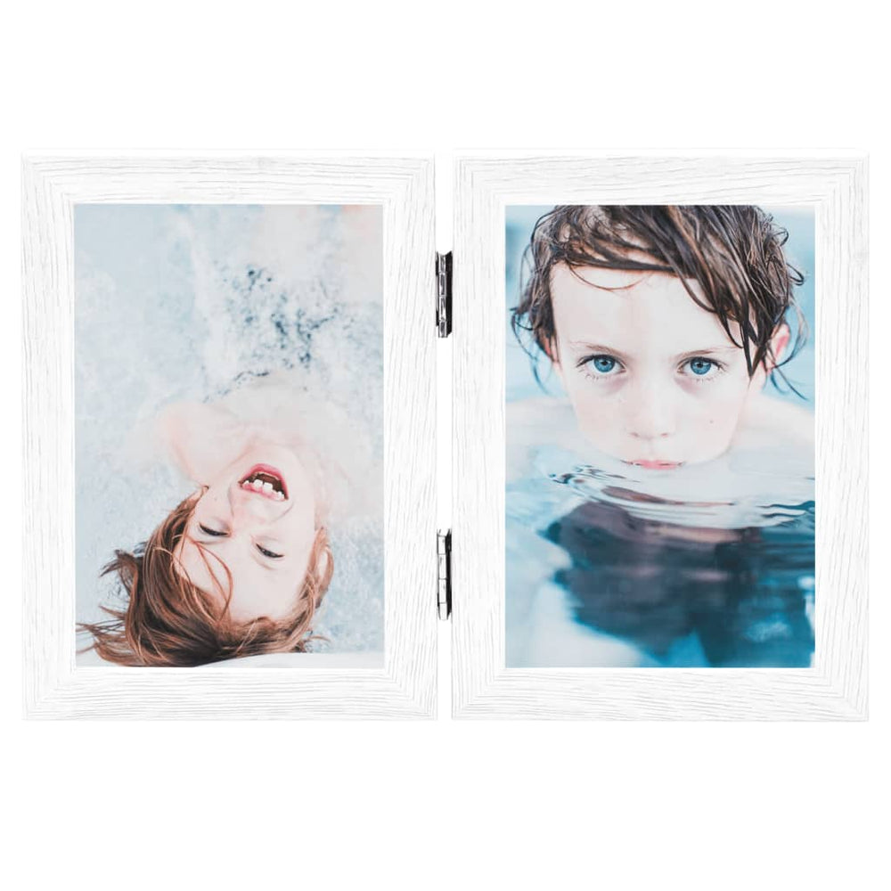 vidaXL Double Photo Frame Collage White 2x(13x18 cm)