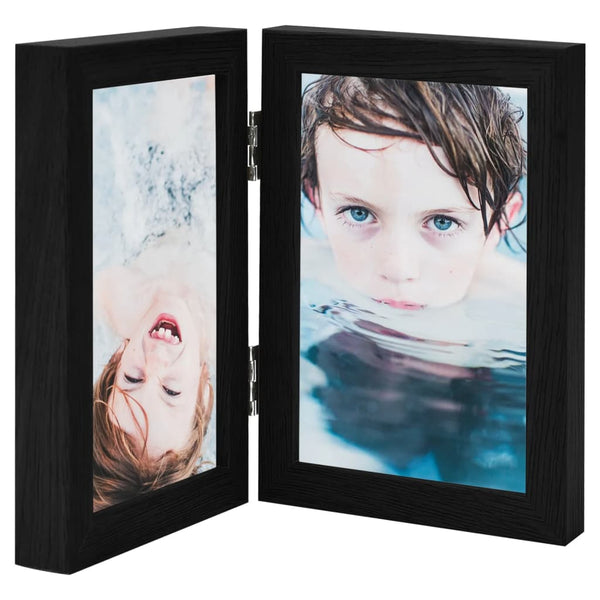 vidaXL Double Picture Frame Collage Black 2x(21x29.7 cm)