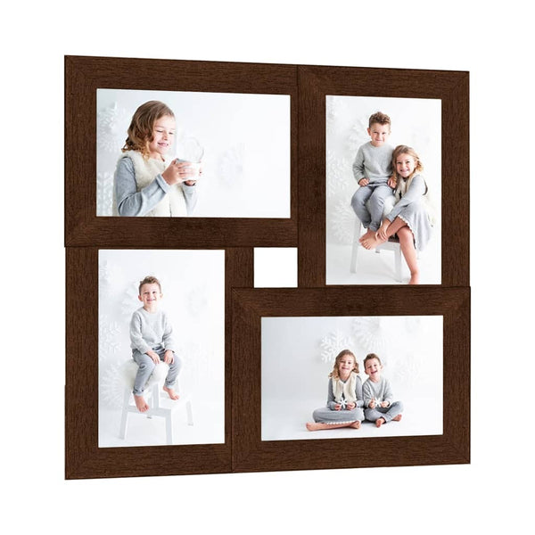 vidaXL Collage Photo Frame for 4 (13x18 cm) Photos Dark Brown MDF