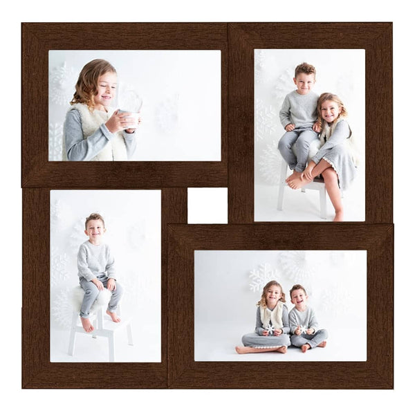vidaXL Collage Photo Frame for 4 (13x18 cm) Photos Dark Brown MDF