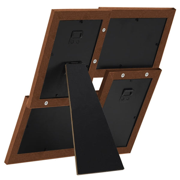 vidaXL Collage Photo Frame for 4 (13x18 cm) Photos Dark Brown MDF