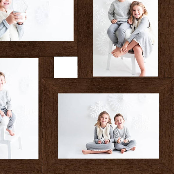 vidaXL Collage Photo Frame for 4 (13x18 cm) Photos Dark Brown MDF