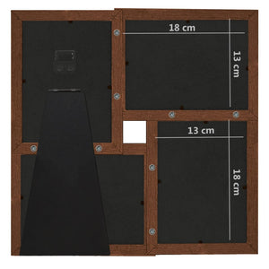 vidaXL Collage Photo Frame for 4 (13x18 cm) Photos Dark Brown MDF