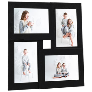 vidaXL Collage Photo Frame for 4x(10x15 cm) Photos Black MDF