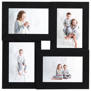 vidaXL Collage Photo Frame for 4x(10x15 cm) Photos Black MDF