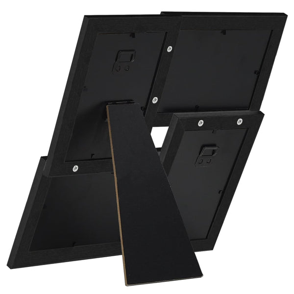 vidaXL Collage Photo Frame for 4x(10x15 cm) Photos Black MDF