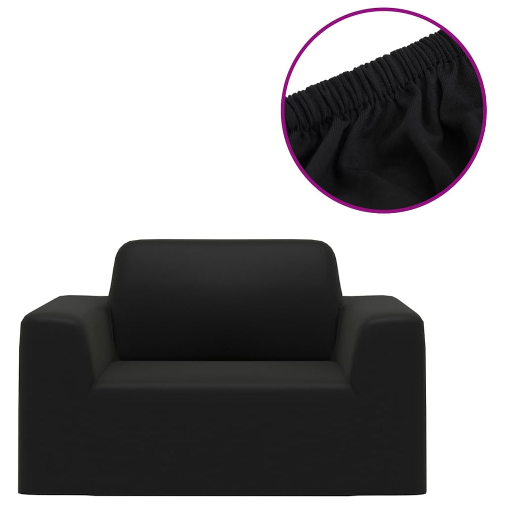 vidaXL Stretch Sofa Cover Black Polyester Jersey