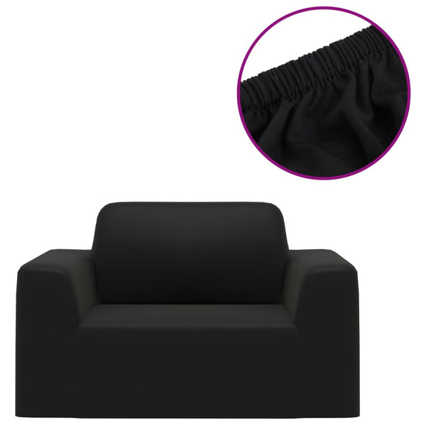 vidaXL Stretch Sofa Cover Black Polyester Jersey