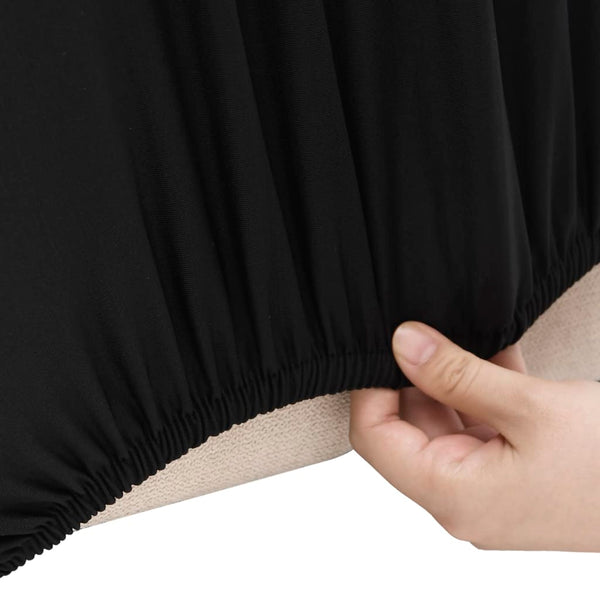 vidaXL Stretch Sofa Cover 3-Seater Black Polyester Jersey