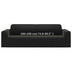 vidaXL Stretch Sofa Cover 3-Seater Black Polyester Jersey