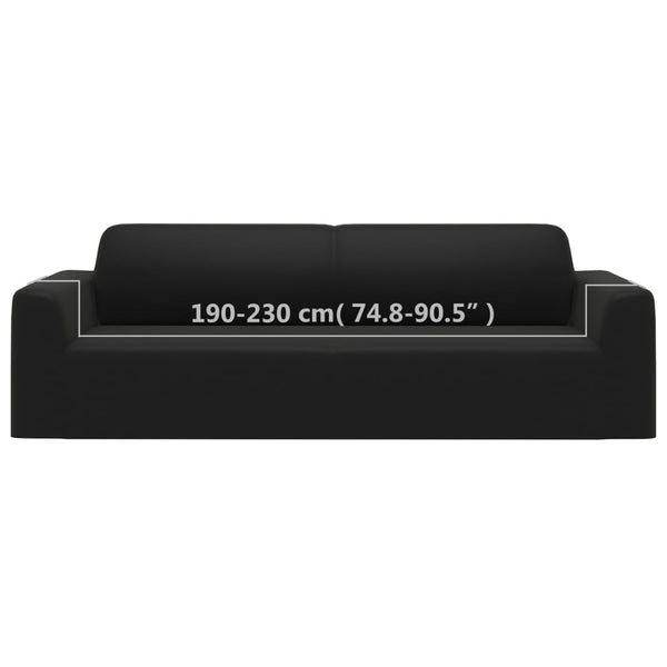 vidaXL Stretch Sofa Cover 3-Seater Black Polyester Jersey