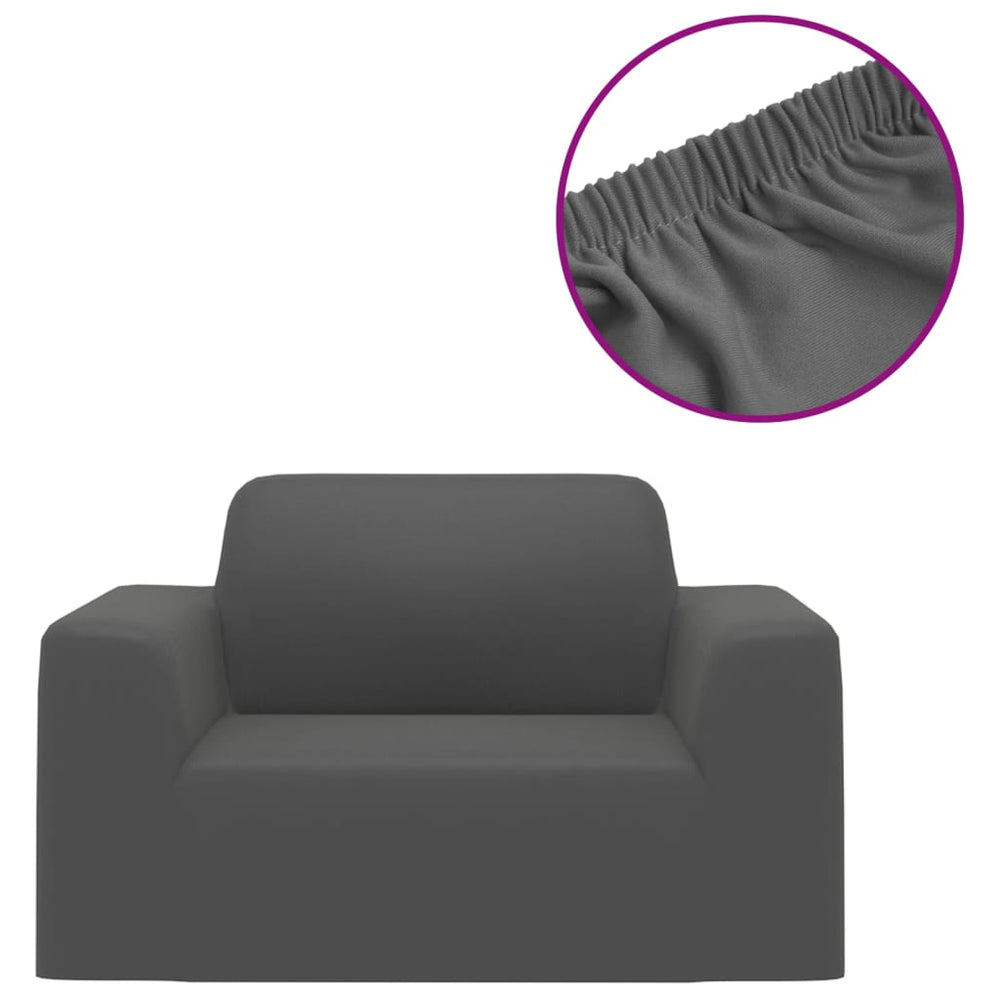 vidaXL Stretch Sofa Slipcover Anthracite Polyester Jersey