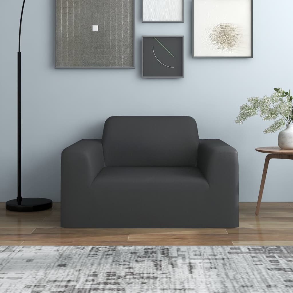 vidaXL Stretch Sofa Slipcover Anthracite Polyester Jersey