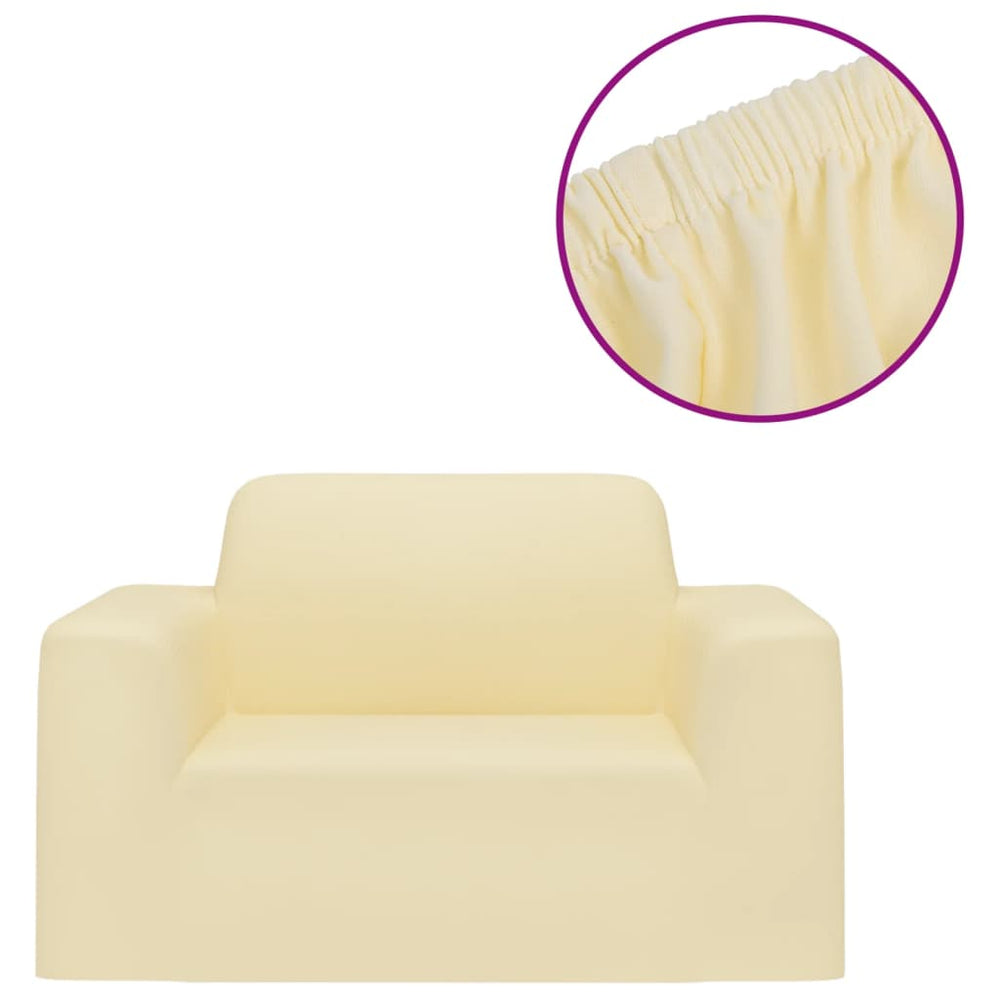 vidaXL Stretch Sofa Cover Cream Polyester Jersey