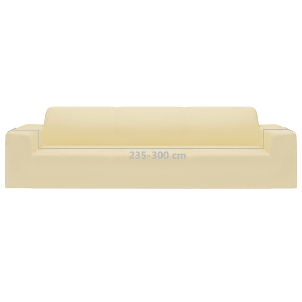 vidaXL Stretch Sofa Cover 4-Seater Cream Polyester Jersey