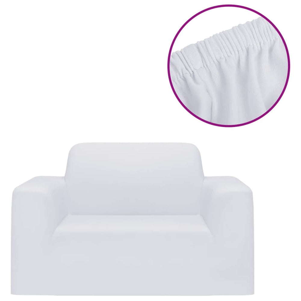 vidaXL Stretch Sofa Cover White Polyester Jersey